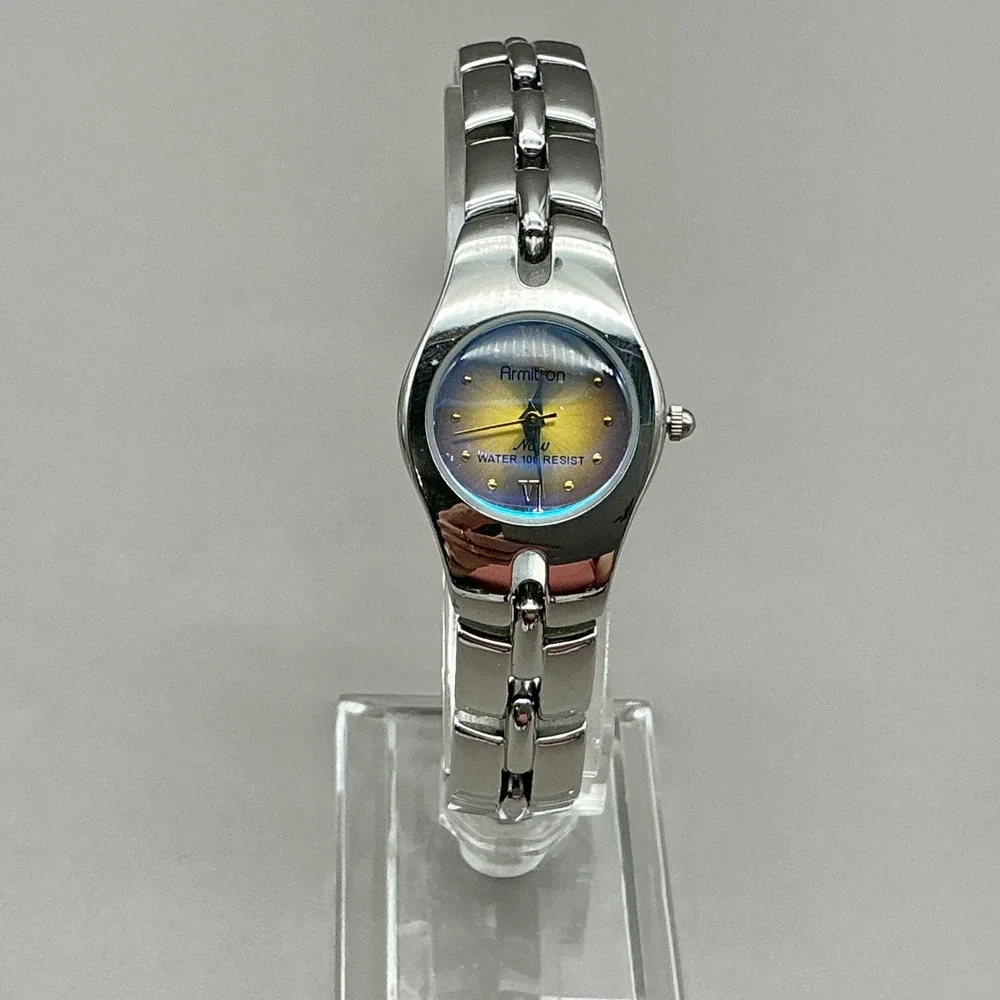 Armitron Watch Women's 75/2453T Silver Tone Iridescent Dial 22mm NEW BATTERY